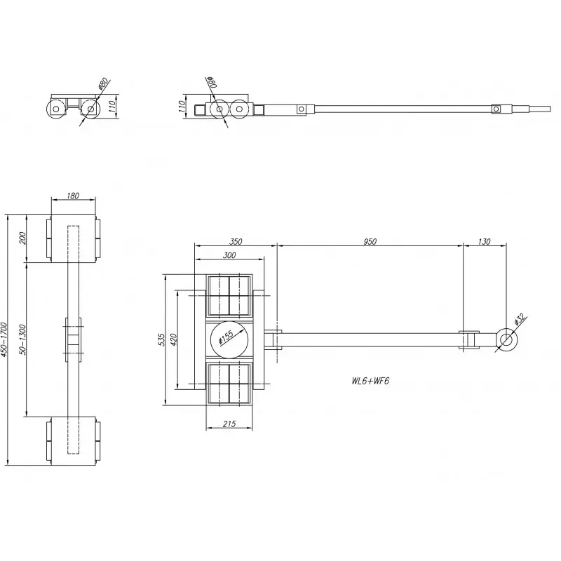 Cormak WL6+WF6 Heavy load moving system skate set 12 TON 4
