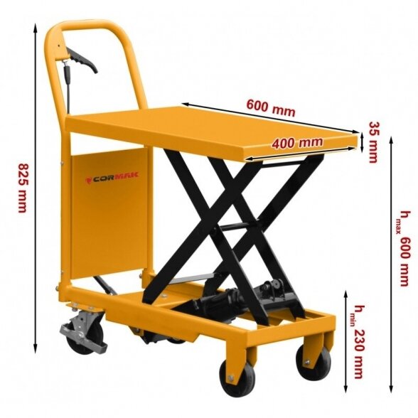 Žirklinis padėklų keltuvas / platforminis vežimėlis TA15 600 mm 150 kg 2